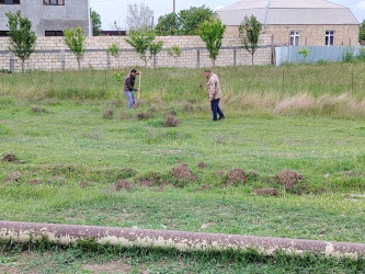 Goranboyda “Şəhərsalma və Memarlıq ili” və beynəlxalq veloyarışa hazırlıq çərçivəsində abadlıq işləri davam etdirilir
