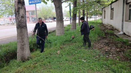 Goranboyda “Şəhərsalma və Memarlıq ili” və beynəlxalq veloyarışa hazırlıq çərçivəsində abadlıq işləri davam etdirilir