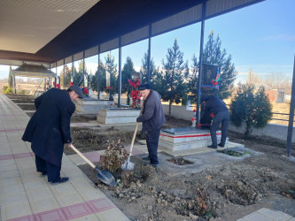 Goranboyda 20 Yanvar faciəsinin 36-cı ildönümü ilə bağlı Şəhidlər Xiyabanları, Abidə-Xatirə Kompleksləri və qəbirstanlıqlarında təmizlik işləri aparıldı
