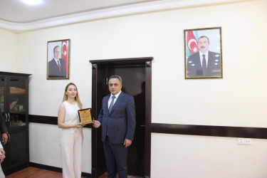 Goranboyda yarışlarda fərqlənən gənc gimnastlar və cudoçularla görüş keçirildi