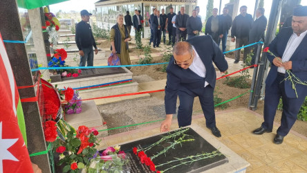 Goranboyda, şəhid Milli Qəhrəman Sərxan Ocaqverdiyevin anım günü ilə bağlı məzarı ziyarət olundu, əziz xatirəsi ehtiramla anıldı