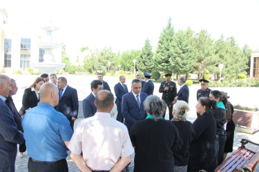 Goranboyda Ümummilli Lideri Heydər Əliyevin anadan olmasının 102-ci ildönümü ilə bağlı, abidəsi ziyarət edildi