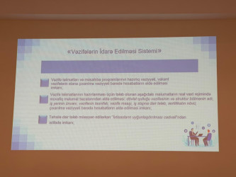 Goranboyda “Dövlət qulluğunda vakant inzibati vəzifələrin idarə edilməsi" mövzusunda təlim keçirildi