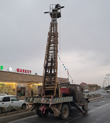 Goranboy şəhərinin gecə işıqlandırılması yenilənir