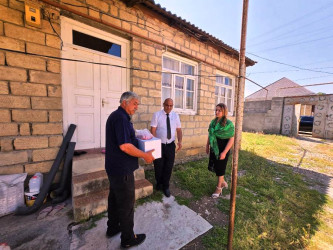 Goranboyda Qurban bayramı münasibətilə şəhid, qazi və aztəminatlı ailələr ziyarət olundu, bayram sovqatları verildi
