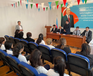 Goranboyda “Yetkinlik yaşına çatmayan şəxslərin erkən evliliyinin fəsadları”  mövzusunda tədbir keçirildi