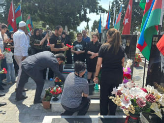 Goranboyda şəhid Abdullayev Firdovsi Mais oğlunun il dönümü ilə bağlı məzarı ziyarət olundu