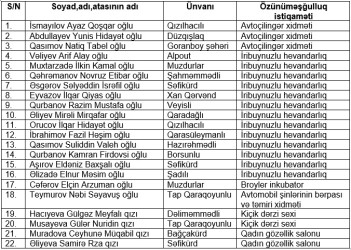 Goranboy rayonu üzrə 2024-cü ilin dekabr ayı ərzində 22 nəfər özünüməşğulluğa cəlb edilmişdir