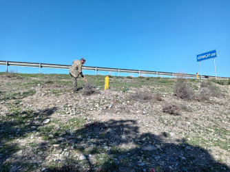 Goranboyda “Şəhərsalma və Memarlıq ili” və beynəlxalq veloyarışa hazırlıq çərçivəsində abadlıq işləri davam etdirilir