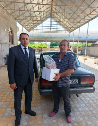 Goranboyda Qurban bayramı münasibətilə şəhid, qazi və aztəminatlı ailələr ziyarət olundu, bayram sovqatları verildi