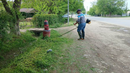 Goranboyda “Şəhərsalma və Memarlıq ili” və beynəlxalq veloyarışa hazırlıq çərçivəsində abadlıq işləri davam etdirilir