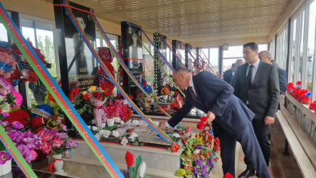 Goranboyda, şəhid Milli Qəhrəman Sərxan Ocaqverdiyevin anım günü ilə bağlı məzarı ziyarət olundu, əziz xatirəsi ehtiramla anıldı