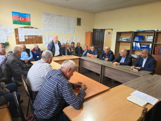 Goranboy rayonunda müasir suvarma sistemlərinin tətbiqi ilə bağlı Qaramusalı kəndində maarifləndirici görüş keçirildi