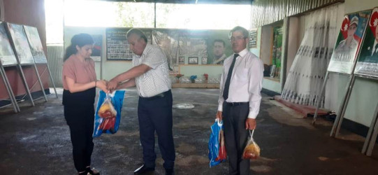 Goranboyda Qurban bayramı münasibətilə şəhid, qazi və aztəminatlı ailələr ziyarət olundu, bayram sovqatları verildi
