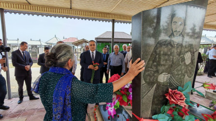 Goranboy rayon Xanqərvənd kənd qəbirstanlığında şəhidlərimizin məzarları ziyarət olundu