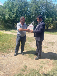 Goranboyda Qurban bayramı münasibətilə şəhid, qazi və aztəminatlı ailələr ziyarət olundu, bayram sovqatları verildi