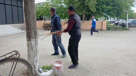 Goranboyda “Şəhərsalma və Memarlıq ili” və beynəlxalq veloyarışa hazırlıq çərçivəsində abadlıq işləri davam etdirilir