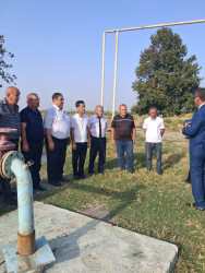 Goranboy rayonunda su ehtiyatlarından səmərəli istifadə olunması ilə bağlı Şahməmmədli kəndində su istifadəçiləri ilə görüş keçirildi