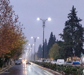 Goranboy şəhərinin gecə işıqlandırılması yenilənir