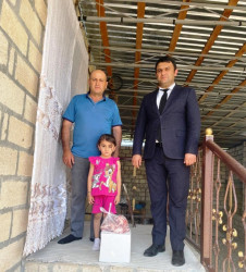 Goranboyda Qurban bayramı münasibətilə şəhid, qazi və aztəminatlı ailələr ziyarət olundu, bayram sovqatları verildi