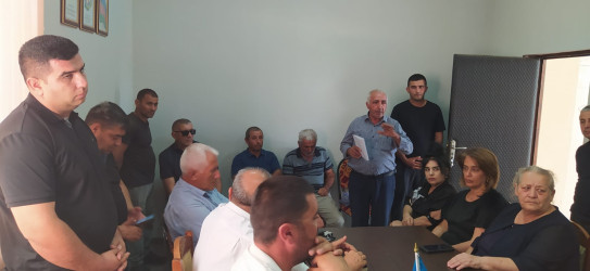 Goranboyda su ehtiyatlarından səmərəli istifadə olunması ilə bağlı Xoylu kəndində su istifadəçiləri ilə görüş keçirildi