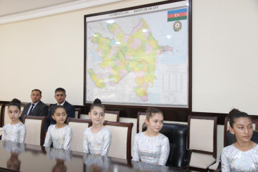Goranboyda yarışlarda fərqlənən gənc gimnastlar və cudoçularla görüş keçirildi
