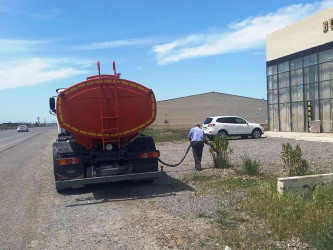 Goranboyda  yolətrafı ərazilərdə yaşıllıq zolaqlarına aqrotexniki qulluq işləri görüldü