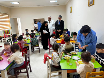 Goranboyda uşaqların sağlam qidalanması və gigiyenik təmizlik qaydalarına riayət edilməsi ilə bağlı monitorinqlər aparıldı