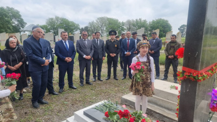 Goranboyda,  şəhid Milli Qəhrəman Fikrət Hacıyevin anım günü ilə bağlı məzarı ziyarət  olundu, əziz xatirəsi ehtiramla anıldı