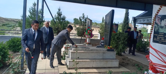 Goranboyda şəhid, Milli Qəhrəman Sərxan Ocaqverdiyevin doğum günü ilə bağlı məzarı ziyarət olundu