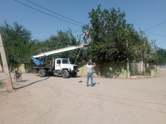 Goranboyda elektrik təsərrüfatının yenilənməsi ilə bağlı işlər aparılır.