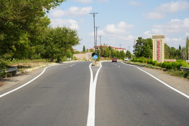 Goranboy avtomobil yollarında yol nişanlanması işləri aparılır