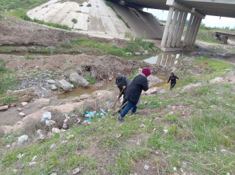 Goranboyda “Şəhərsalma və Memarlıq ili” və beynəlxalq veloyarışa hazırlıq çərçivəsində abadlıq işləri davam etdirilir