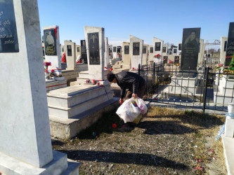 Goranboyda 20 Yanvar faciəsinin 36-cı ildönümü ilə bağlı Şəhidlər Xiyabanları, Abidə-Xatirə Kompleksləri və qəbirstanlıqlarında təmizlik işləri aparıldı