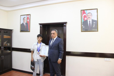 Goranboyda yarışlarda fərqlənən gənc gimnastlar və cudoçularla görüş keçirildi