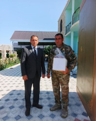 Goranboyda Qurban bayramı münasibətilə şəhid, qazi və aztəminatlı ailələr ziyarət olundu, bayram sovqatları verildi