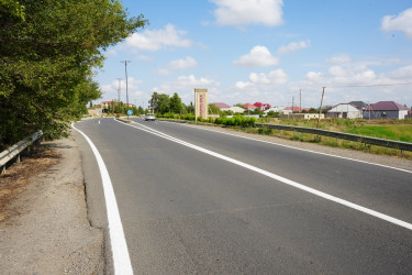 Goranboy avtomobil yollarında yol nişanlanması işləri aparılır