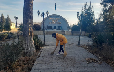 Goranboyda 20 Yanvar faciəsinin 36-cı ildönümü ilə bağlı Şəhidlər Xiyabanları, Abidə-Xatirə Kompleksləri və qəbirstanlıqlarında təmizlik işləri aparıldı