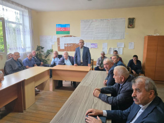 Goranboy rayonunda müasir suvarma sistemlərinin tətbiqi ilə bağlı Qaramusalı kəndində maarifləndirici görüş keçirildi
