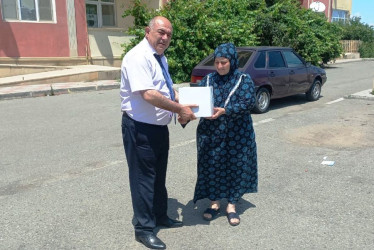 Goranboyda Qurban bayramı mübasibətilə  verilən bayram sovqatları 600 ailəni əhatə edir