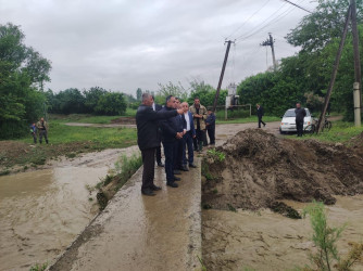 Goranboyda növbəti sel suları yenə fəsadlara səbəb olub.