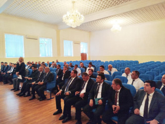 Goranboy rayonunda Məhərrəmlik ayı, Aşura günü və dini mərasimlərin təşkili ilə bağlı yaradılmış qərargahın iclası keçirildi