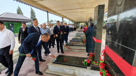 Goranboy rayon Xanqərvənd kənd qəbirstanlığında şəhidlərimizin məzarları ziyarət olundu