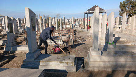 Goranboyda 20 Yanvar faciəsinin 36-cı ildönümü ilə bağlı Şəhidlər Xiyabanları, Abidə-Xatirə Kompleksləri və qəbirstanlıqlarında təmizlik işləri aparıldı