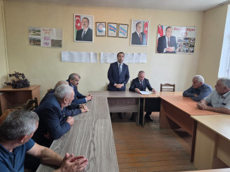 Goranboy rayonunda müasir suvarma sistemlərinin tətbiqi ilə bağlı Qaramusalı kəndində maarifləndirici görüş keçirildi