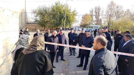 Goranboyda 5 mərtəbəli binada qəzayla bağlı yaranmış vəziyyət nəzarətdədir