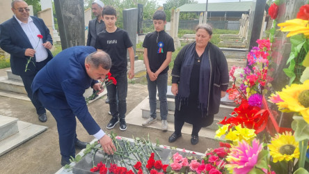 Goranboyda,  şəhid Milli Qəhrəman Yunis Əliyevin anım günü ilə bağlı məzarı ziyarət  olundu, əziz xatirəsi ehtiramla anıldı