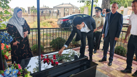 Goranboyda Milli Qəhrəman Məhəmməd Həsənovun doğum günü ilə bağlı məzarı ziyarət olundu