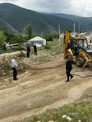 Goranboy rayonunda yağan leysan yağışların fəsadları aradan qaldırıldı