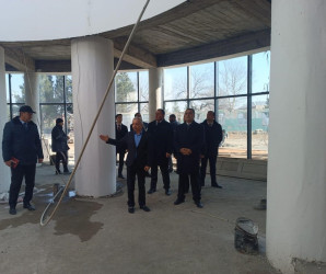 Goranboyda,  yeni layihə əsasında müasir üslubda  Suvarma Sistemləri İdarəsinin inzibatı binası inşa edilir.